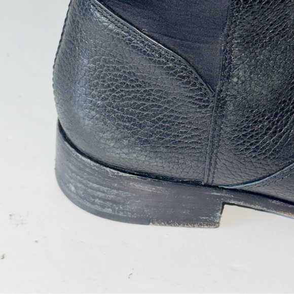 Tory Burch Selden Tall Riding Boots 8.5 Equestrian Black Leather Stretch Scuba - Picture 6 of 16